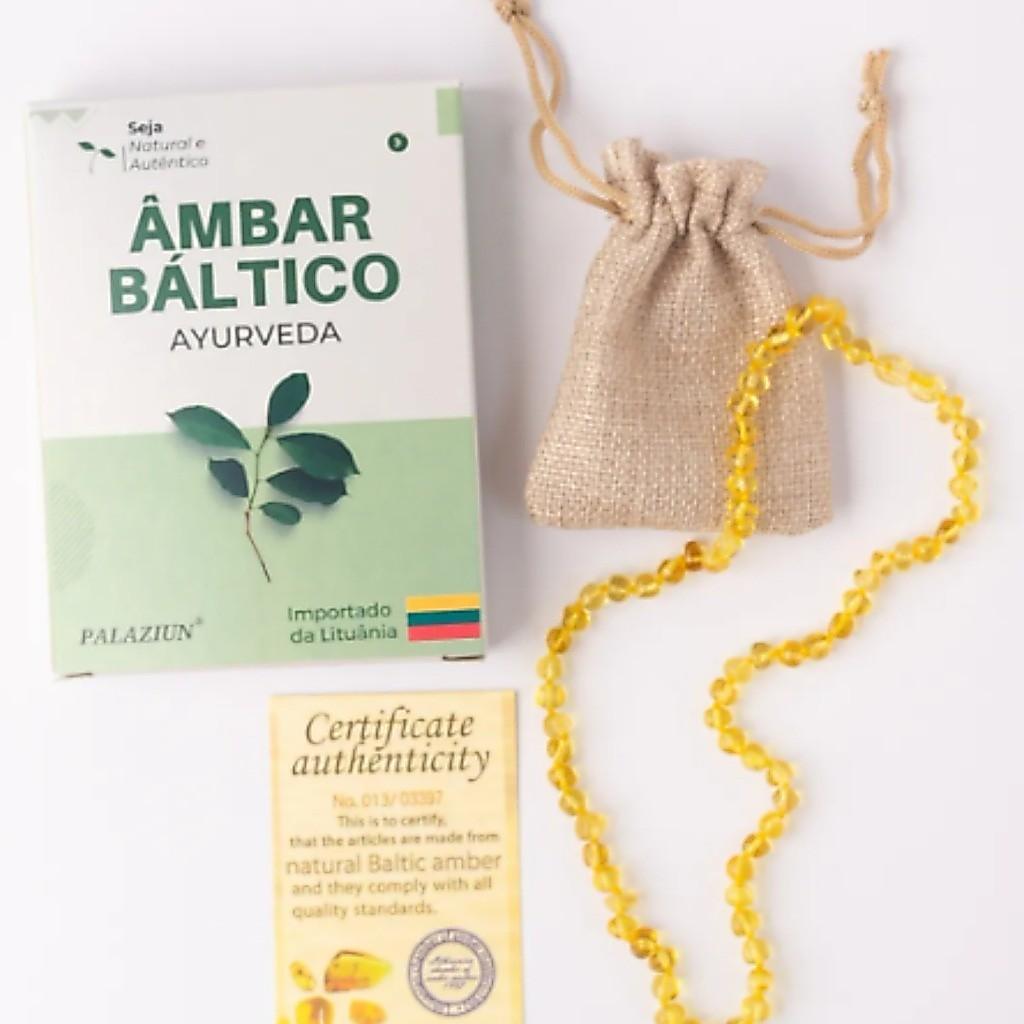 Colar Âmbar Báltico Original Com Certificado E Bolsa Adulto Feminino Masculino Multi Cores