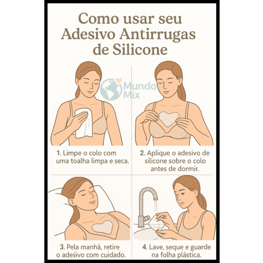 Verdadeiro Kit Anti Rugas Silicones Para Peito Testa Olhos Lavável Durável - ENTREGA IMEDIATA