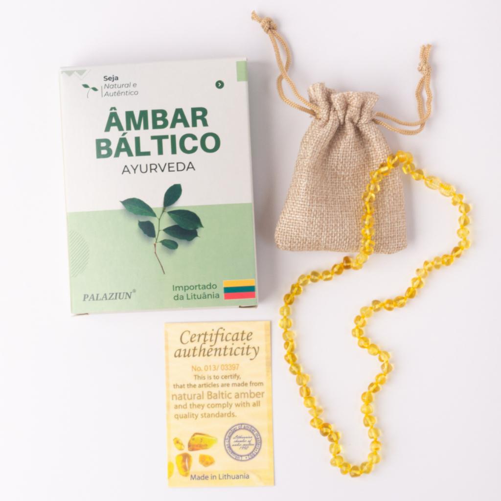 Colar de Âmbar de 0 a 3 anos - Original Com Certificado 33cm