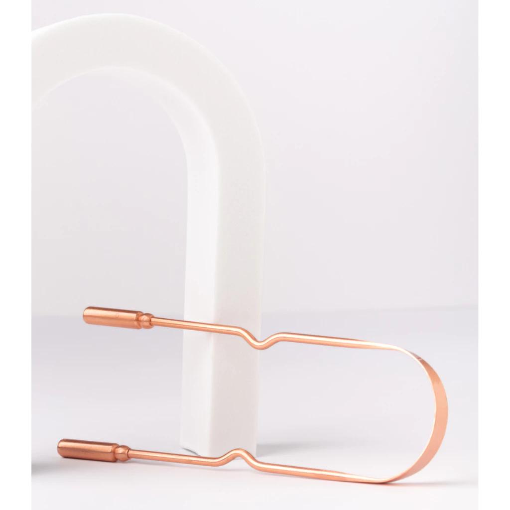 Raspador Limpador de Língua De 100% Cobre Ayurveda Com Bolsinha Plastica Higiênica com Zip