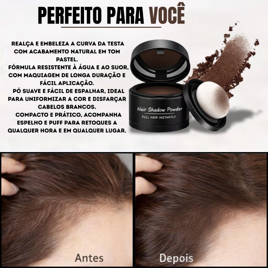 Pó de Sombra para Cabelo - Concelador Unissex com Cobertura Natural Frete rápido