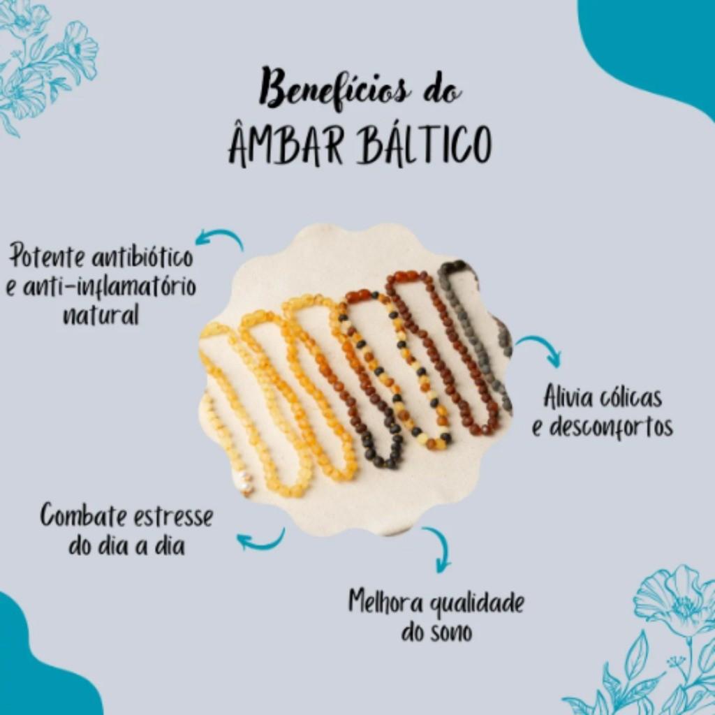 Colar Âmbar Báltico Original Com Certificado E Bolsa Adulto Feminino Masculino Multi Cores