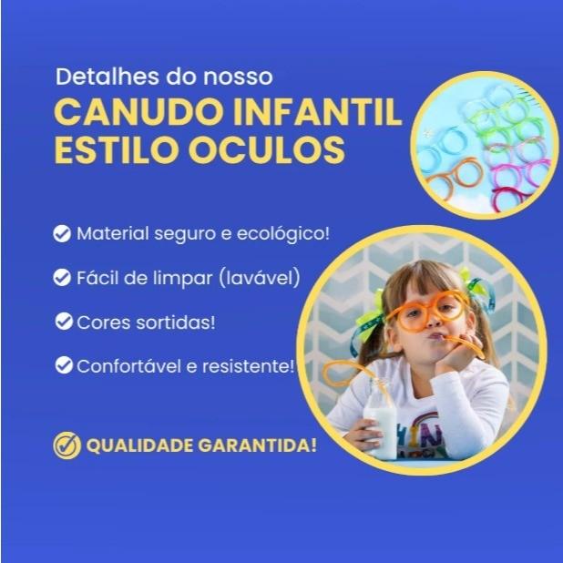 Kit 5 Óculos Canudo Divertido Infantil – Multicor, Reutilizável, Criativo para Festas e Brincadeiras Frete Rápido