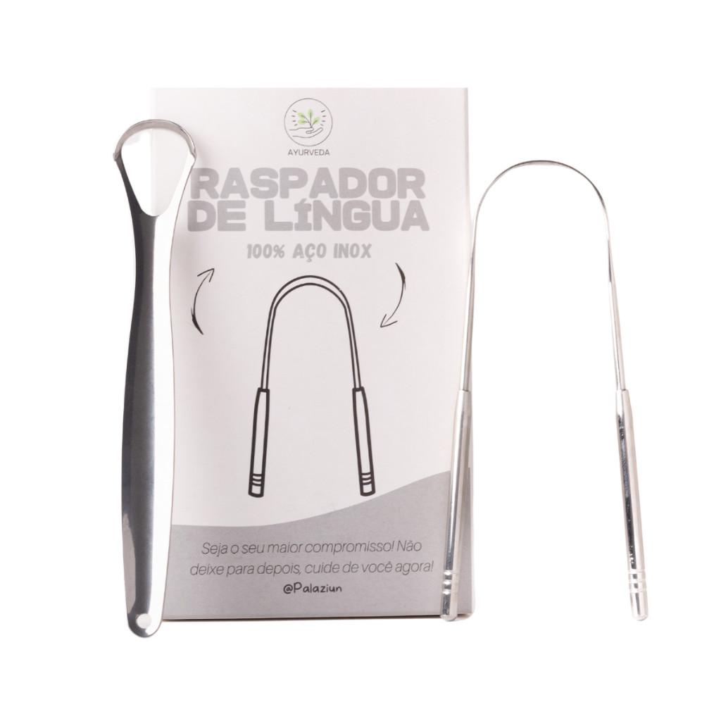 Kit Ferramenta P Limpar Língua 100% Aço Inox Raspagem Lingual Ayurveda Palaziun
