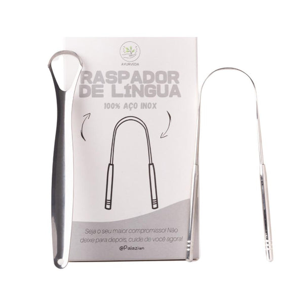 Kit Ferramenta P Limpar Língua 100% Aço Inox Raspagem Lingual Ayurveda Palaziun