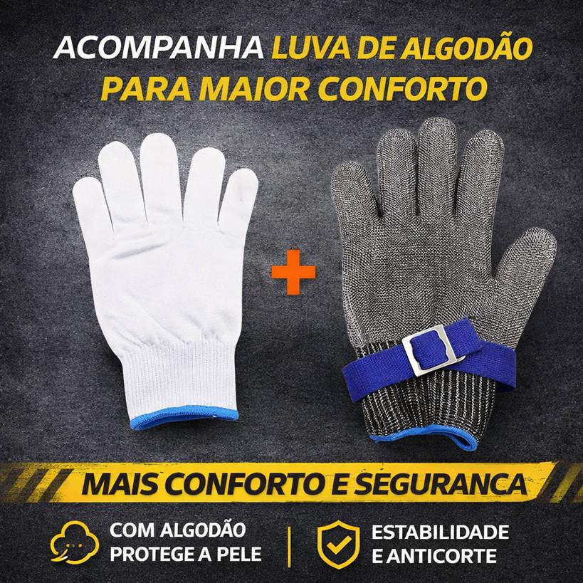Luva De Açougueiro Fios De Aço Anti Corte Alta Proteção Segurança do Trabalho Acidente - Entrega Imediata