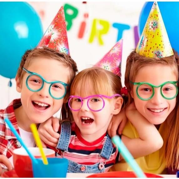 Kit 5 Óculos Canudo Divertido Infantil – Multicor, Reutilizável, Criativo para Festas e Brincadeiras Frete Rápido