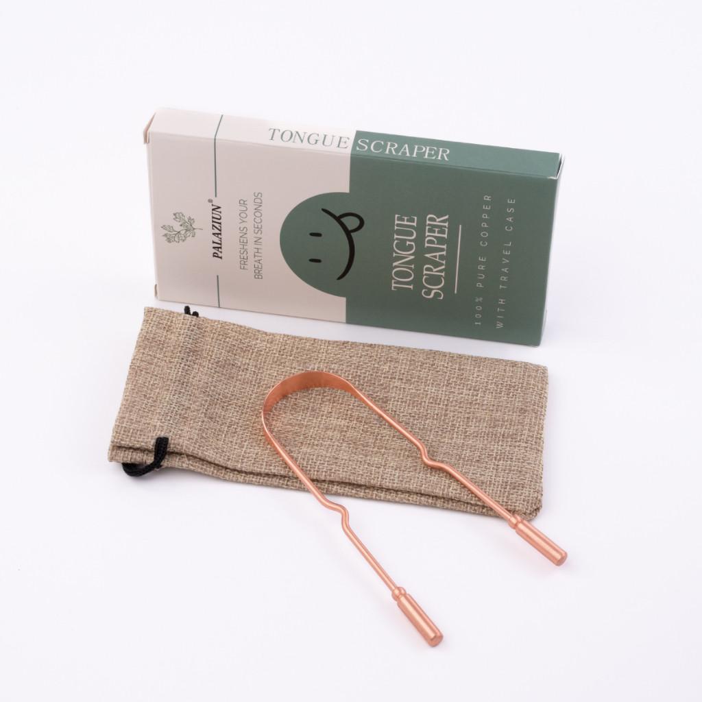 Kit Ferramenta P Limpar Língua De Cobre Raspagem Lingual Limpador Importado EUA Com Bolsinha e Caixa