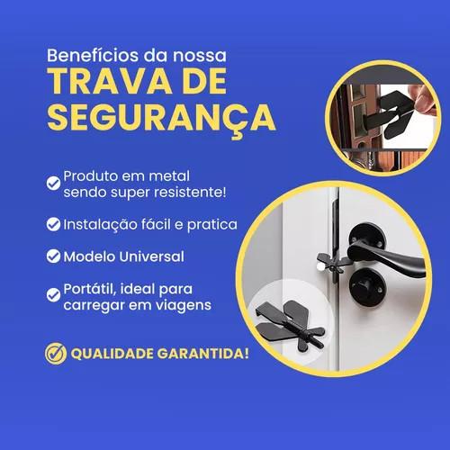 Fechadura Trava Portátil De Segurança P/ Porta De Hotel Motel Aço Inox Tranca Ajustavel Viagens Quarto Anti Roubo