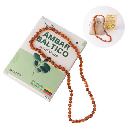 Colar de Âmbar de 0 a 3 anos Proteção e Saúde Criança - Original Com Certificado 33cm