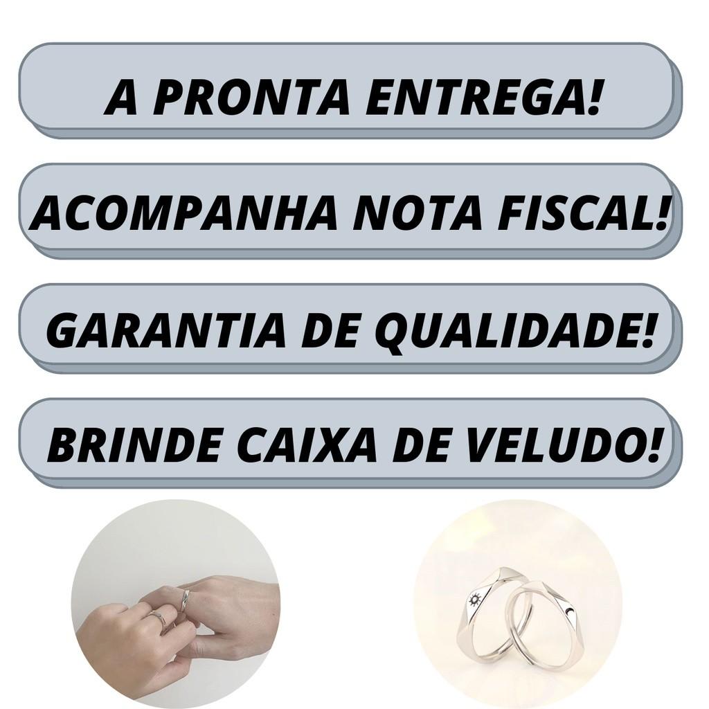 Anel do Amor Para Casal De Namorados Sol E Lua Par Com Caixinha - Ajustável Prateado - Entrega Imediata