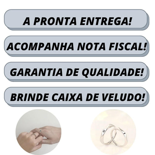 Anel do Amor Para Casal De Namorados Sol E Lua Par Com Caixinha - Ajustável Prateado - Entrega Imediata