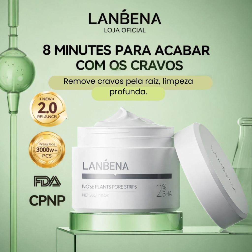 Lanbena Removedor de Cravos 30g + 60 Pcs Papel Normal Máscara Facial Lambena Lançamento