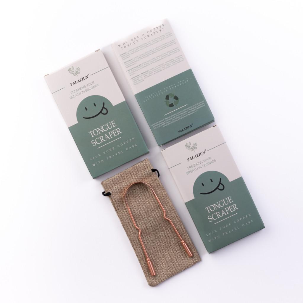 Kit Ferramenta P Limpar Língua De Cobre Raspagem Lingual Limpador Importado EUA Com Bolsinha e Caixa