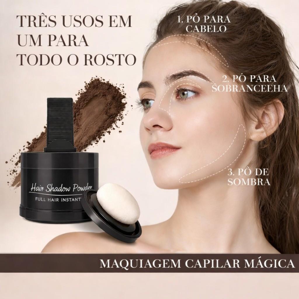 Pó de Sombra para Cabelo - Concelador Unissex com Cobertura Natural Frete rápido