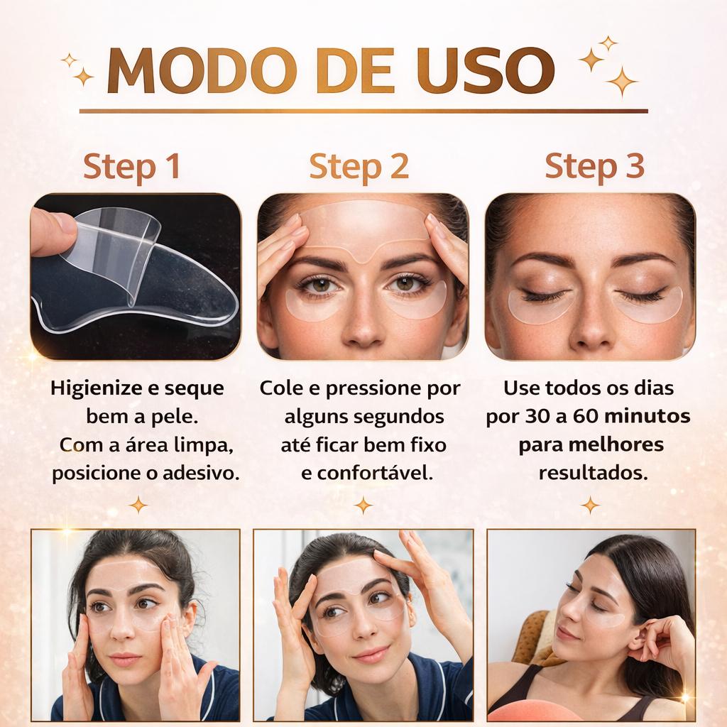 Verdadeiro Kit Anti Rugas Silicones Para Peito Testa Olhos Lavável Durável - ENTREGA IMEDIATA