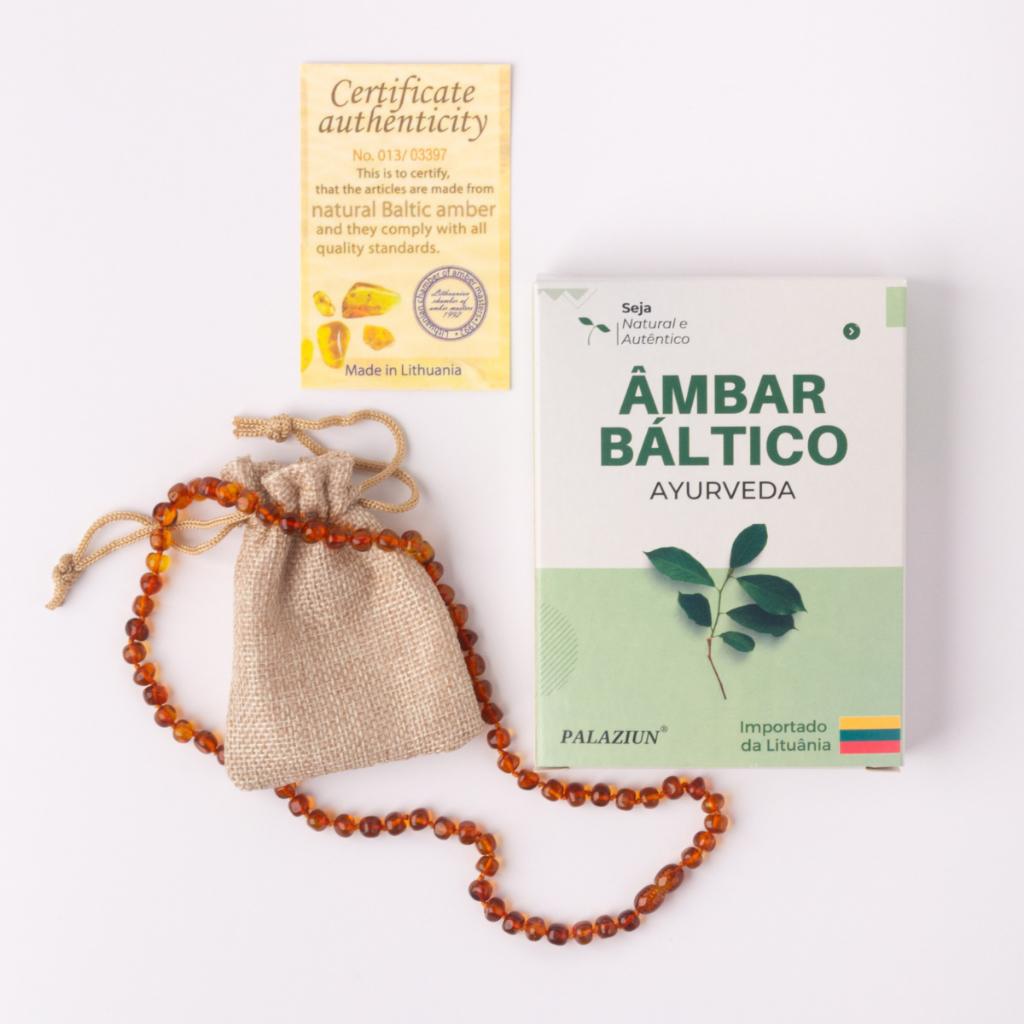 Colar de Âmbar de 0 a 3 anos - Original Com Certificado 33cm