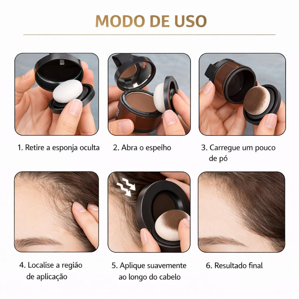 Pó de Sombra para Cabelo - Concelador Unissex com Cobertura Natural Frete rápido