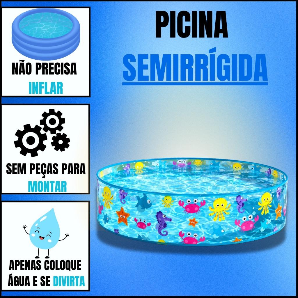 Piscina Inflável 500 Litros Crianças 152CM Colorida Praia Verão Infantil Água Criançãs Redonda