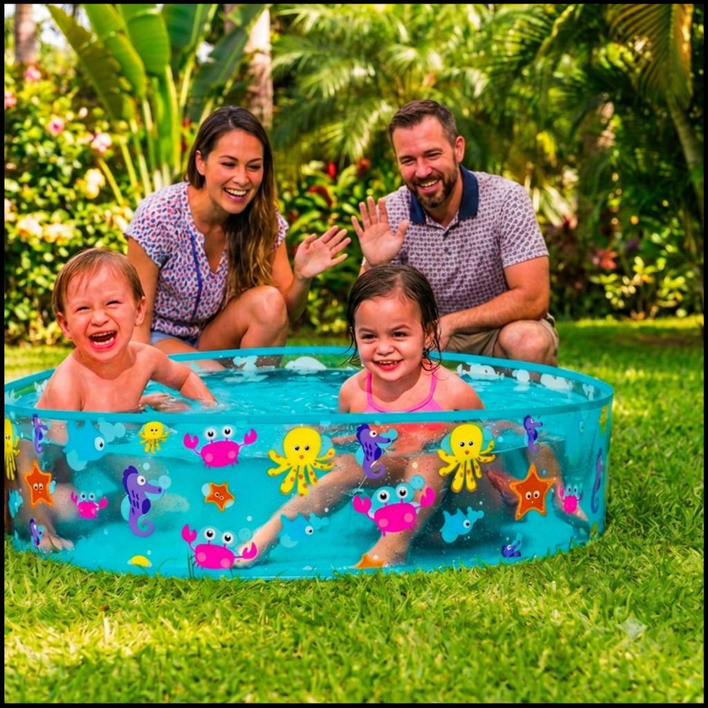 Piscina Inflável 500 Litros Crianças 152CM Colorida Praia Verão Infantil Água Criançãs Redonda