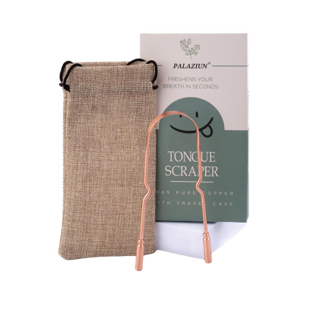 Kit Ferramenta P Limpar Língua De Cobre Raspagem Lingual Limpador Importado EUA Com Bolsinha e Caixa
