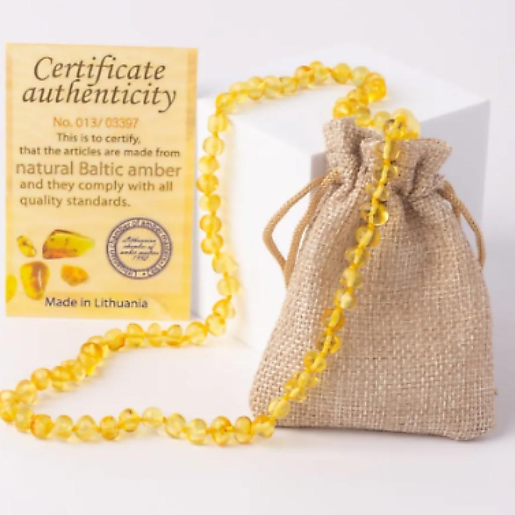 Colar Âmbar Báltico Original Com Certificado E Bolsa Adulto Feminino Masculino Multi Cores
