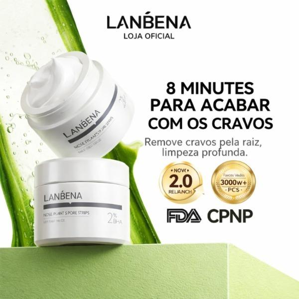 Lanbena Removedor de Cravos 30g + 60 Pcs Papel Normal Máscara Facial Lambena Lançamento