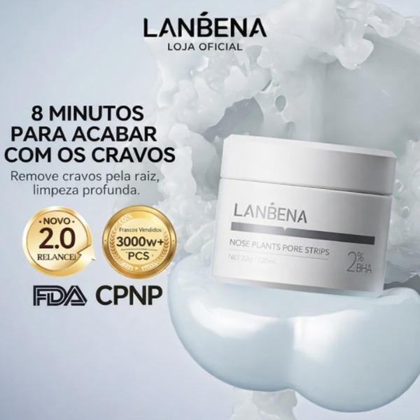 Lanbena Removedor de Cravos 30g + 60 Pcs Papel Normal Máscara Facial Lambena Lançamento