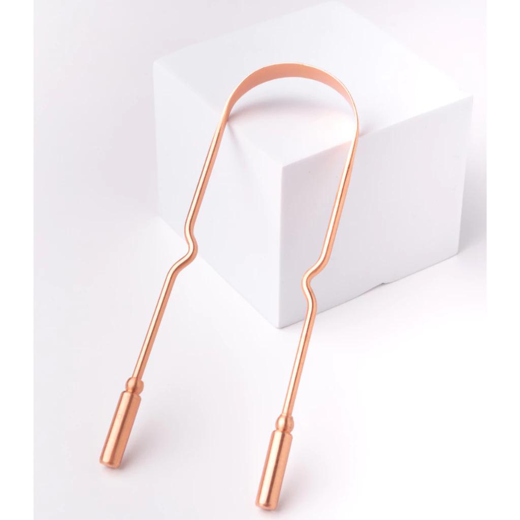 Raspador Limpador de Língua De 100% Cobre Ayurveda Com Bolsinha Plastica Higiênica com Zip