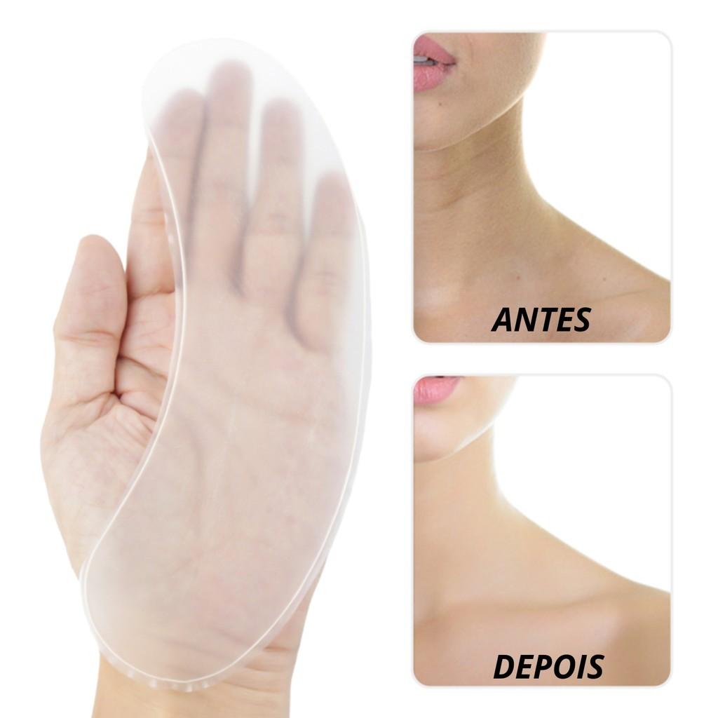 Adesivo De Silicone Anti-Rugas Para Pescoço Premium Lavável Reutilizáveis