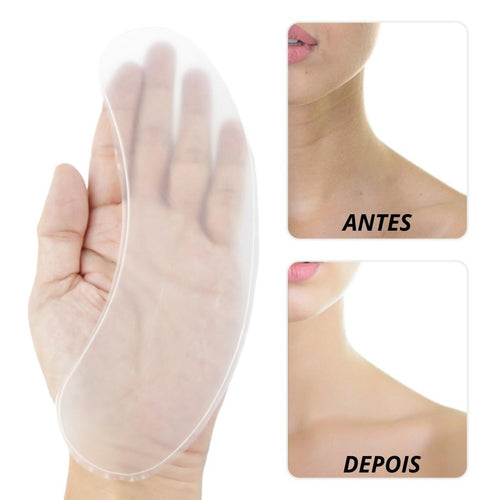 Adesivo De Silicone Anti-Rugas Para Pescoço Premium Lavável Reutilizáveis