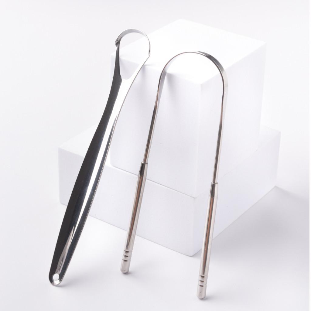 Kit Ferramenta P Limpar Língua 100% Aço Inox Raspagem Lingual Ayurveda Palaziun