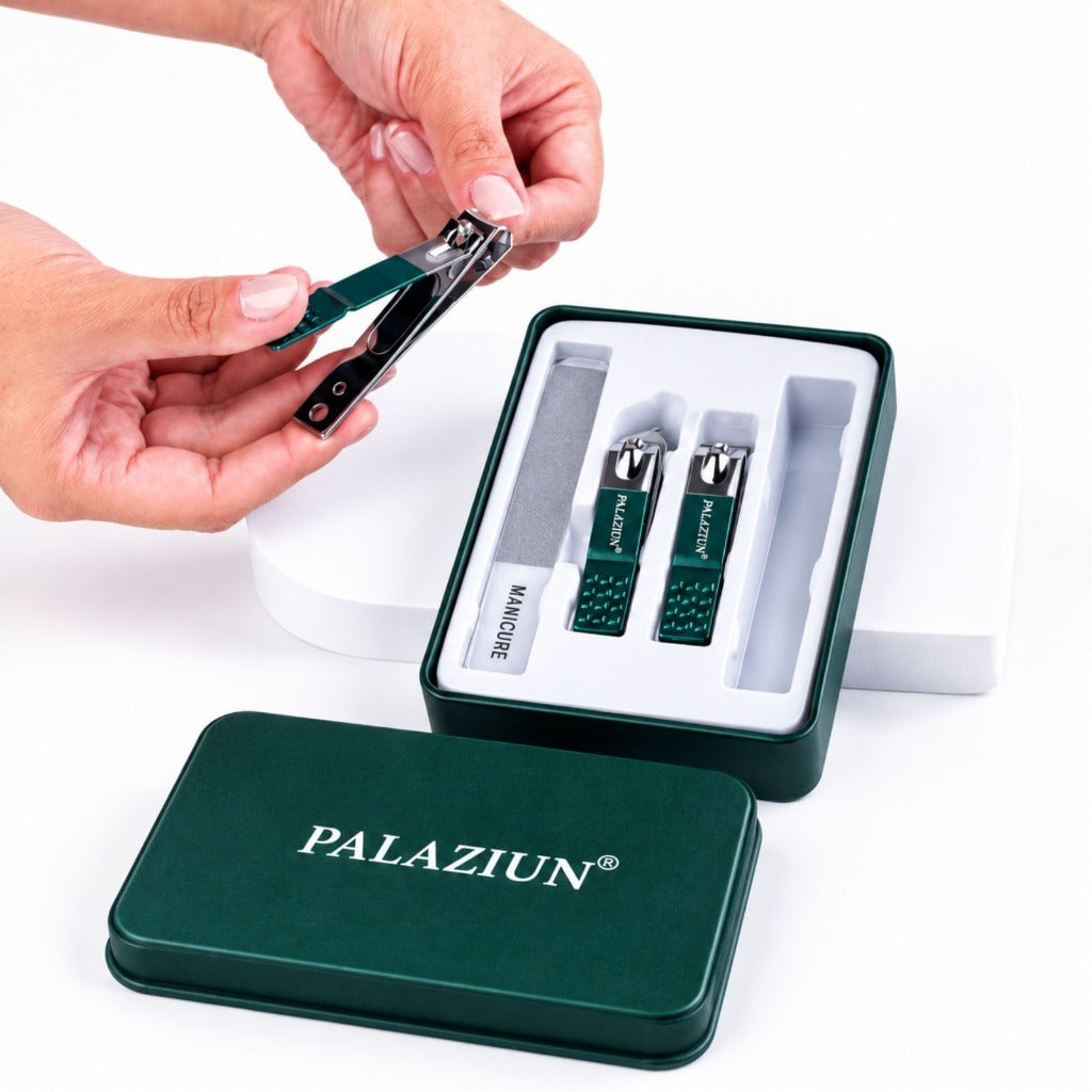 Alicate Cortador Desencravador de Unhas Grossas Lixa Ponta Reta Curva Alicatinho Com Estojo Manicure Pedicure Luxo Inox