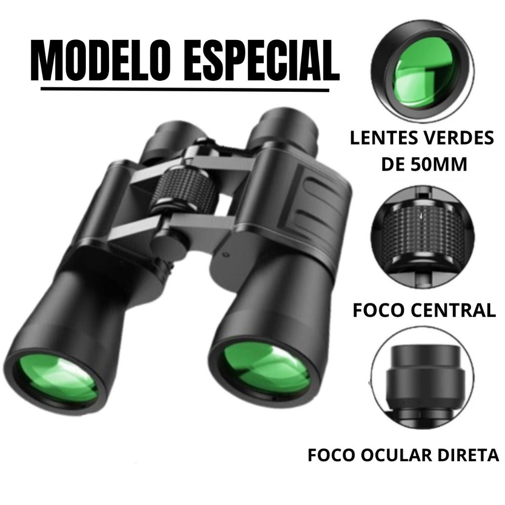 Binoculo Profissional Emborrachado 20x50 Longo Alcance 10KM Modelo 2052 Frete Imediato