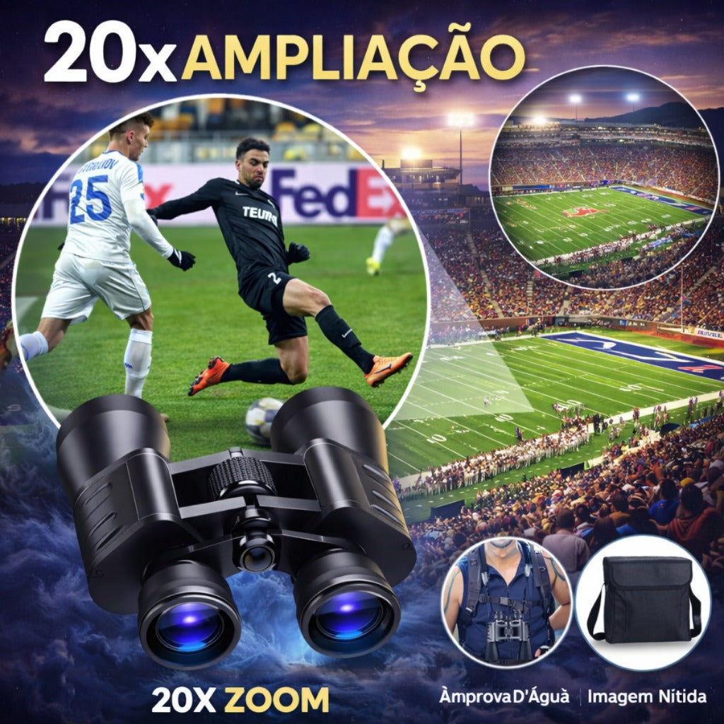 Binoculo Profissional Emborrachado 20x50 Longo Alcance 10KM Modelo 2052 Frete Imediato