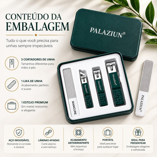 Alicate Cortador Desencravador de Unhas Grossas Lixa Ponta Reta Curva Alicatinho Com Estojo Manicure Pedicure Luxo Inox
