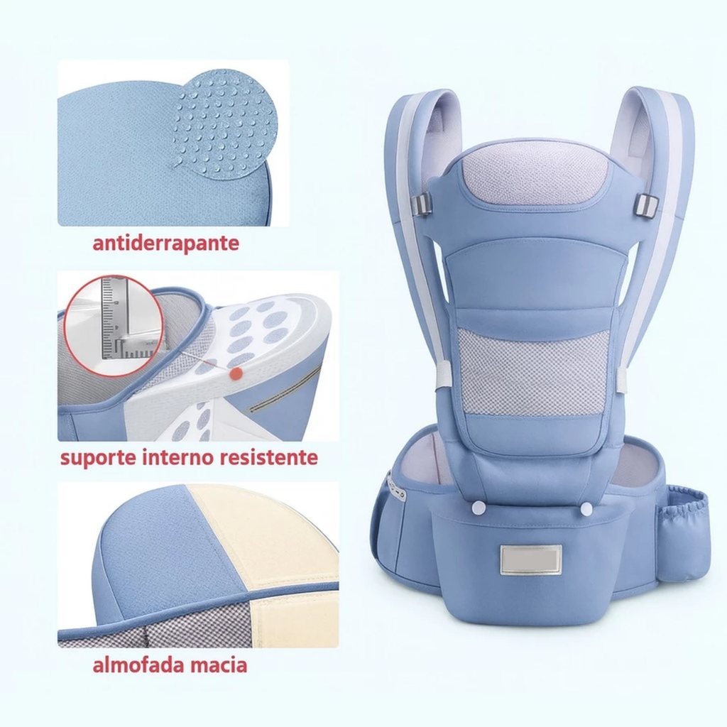 Bolsa Canguru Ergonomica Bebe Nenem Infantil Com Cinto Reforçada Sling Bolsos Passeio Caminhada Viagem
