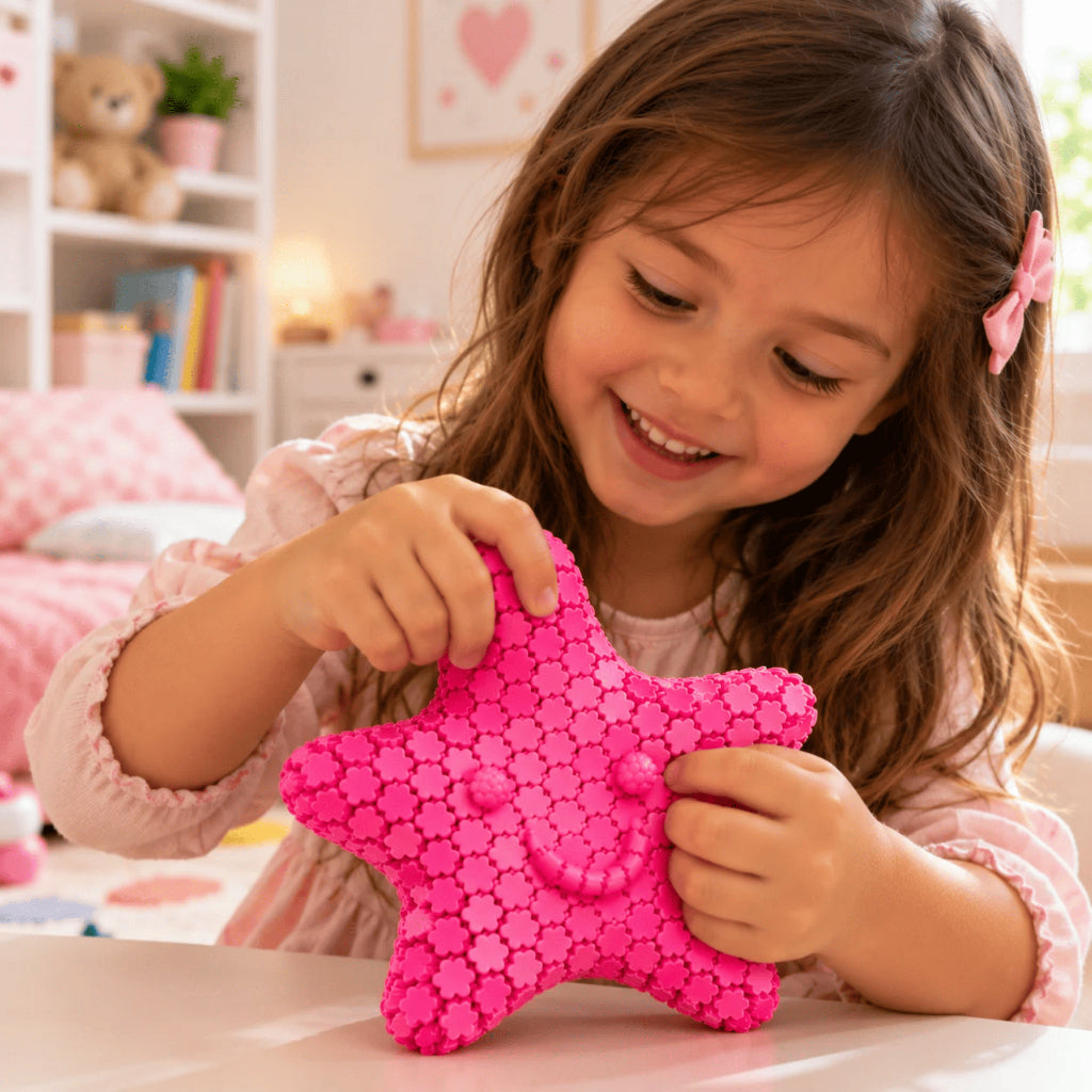Brinquedo Sensorial Estrela Feliz Grande Articulada Fidget Toy Antiestresse Infantil Adulto