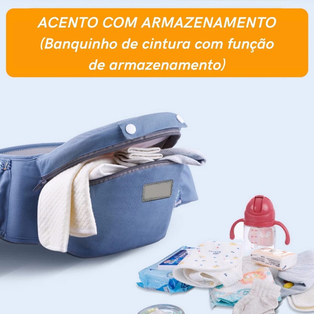 Bolsa Canguru Ergonomica Bebe Nenem Infantil Com Cinto Reforçada Sling Bolsos Passeio Caminhada Viagem