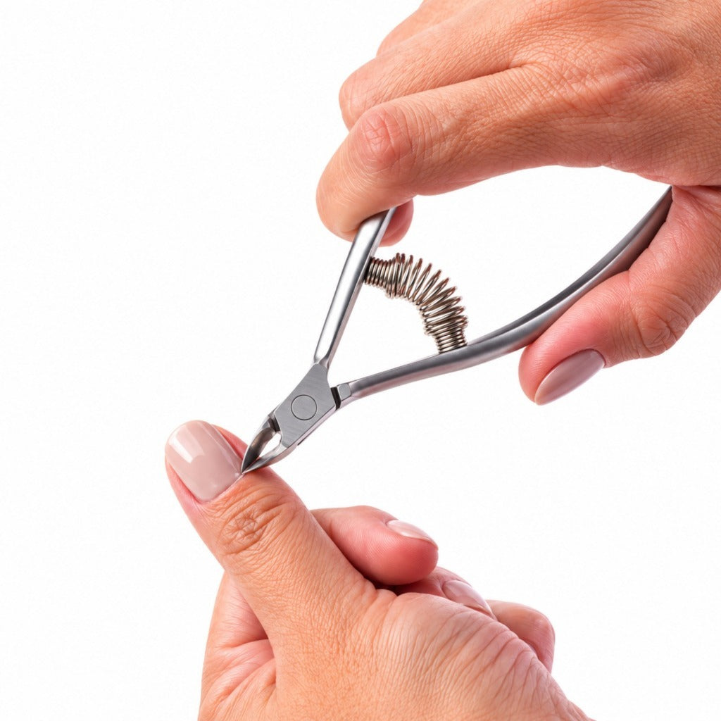 Alicate Para Fazer Tirar Cuticula Profissional Alicatinho Aço Inox Com Mola Pé Mão Cutilagem Pedicure Manicure Prateado