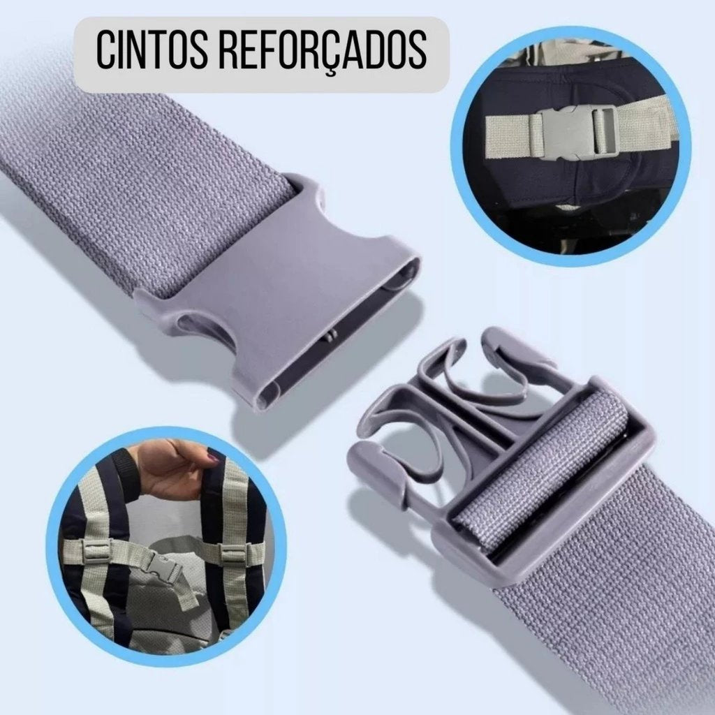 Bolsa Canguru Ergonomica Bebe Nenem Infantil Com Cinto Reforçada Sling Bolsos Passeio Caminhada Viagem