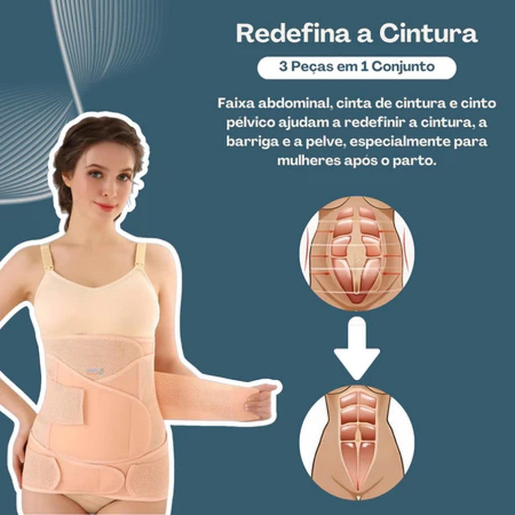 Cinta Modeladora Pós Parto e Cirurgia - Reduz Medidas da Barriga Diástase Flacidez
