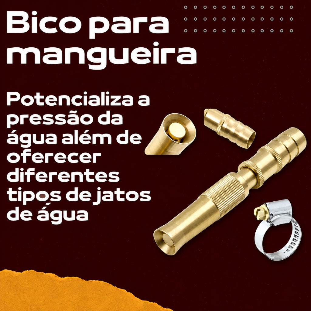 Bico Ponta Ponteira Para Mangueira Pulverizador Agua Bico Cobre Ajustável Regulável Alta Pressão