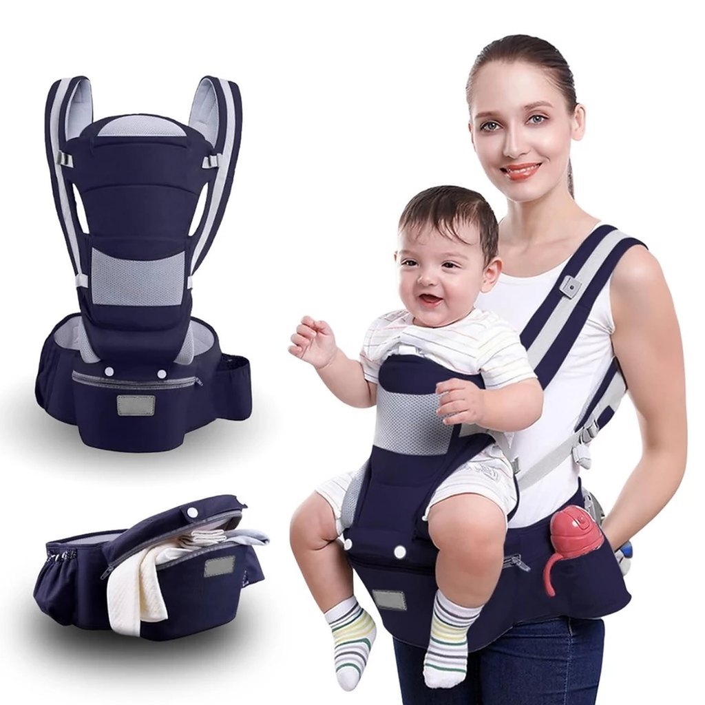 Bolsa Canguru Ergonomica Bebe Nenem Infantil Com Cinto Reforçada Sling Bolsos Passeio Caminhada Viagem
