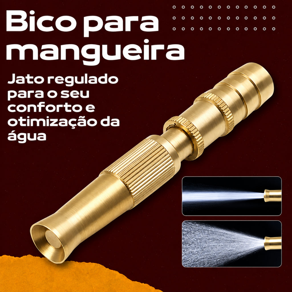 Bico Ponta Ponteira Para Mangueira Pulverizador Agua Bico Cobre Ajustável Regulável Alta Pressão