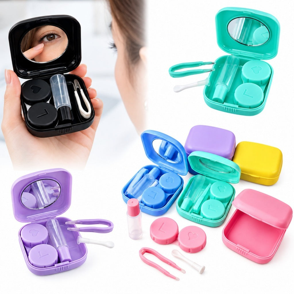 Kit Lentes de Contato Completo com Espelho Prático e Portátil Kit Pinça Ventosa Espelho