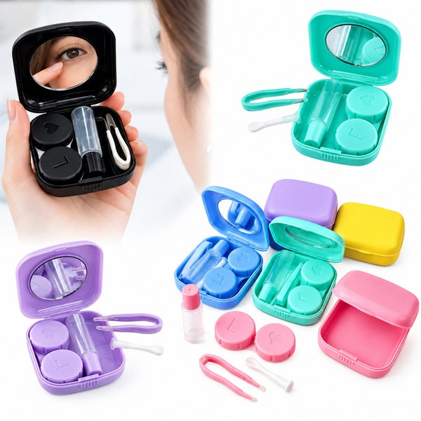 Kit Lentes de Contato Completo com Espelho Prático e Portátil Kit Pinça Ventosa Espelho