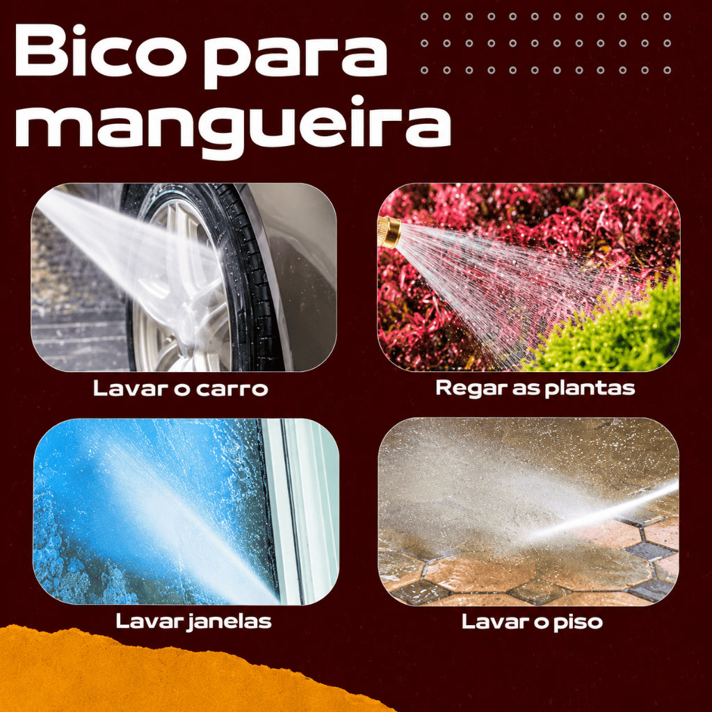 Bico Ponta Ponteira Para Mangueira Pulverizador Agua Bico Cobre Ajustável Regulável Alta Pressão