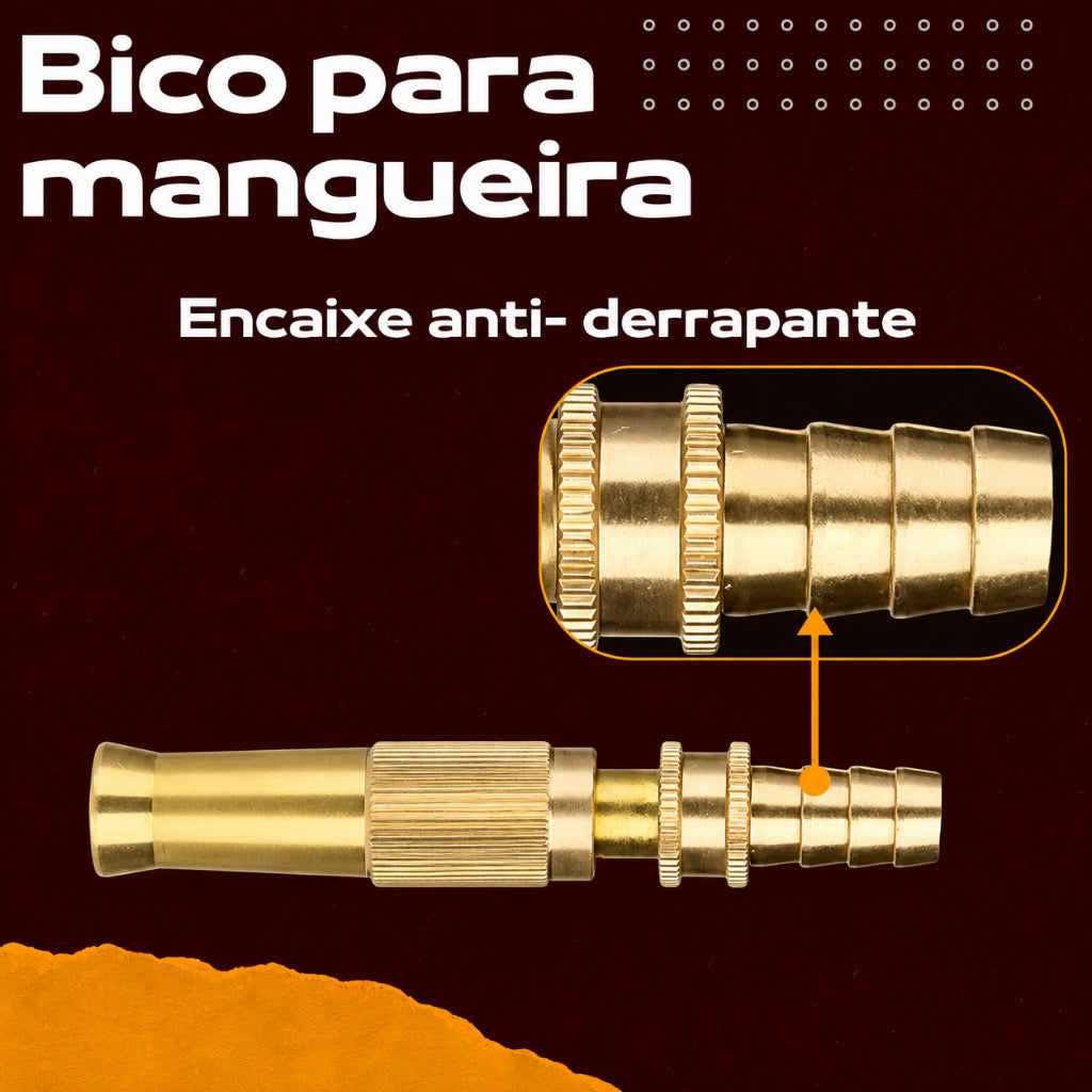 Bico Ponta Ponteira Para Mangueira Pulverizador Agua Bico Cobre Ajustável Regulável Alta Pressão