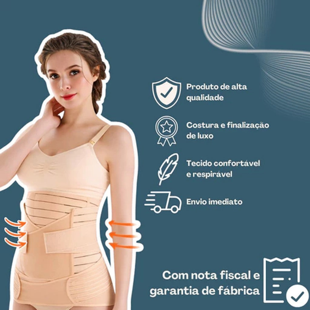 Cinta Modeladora Pós Parto e Cirurgia - Reduz Medidas da Barriga Diástase Flacidez